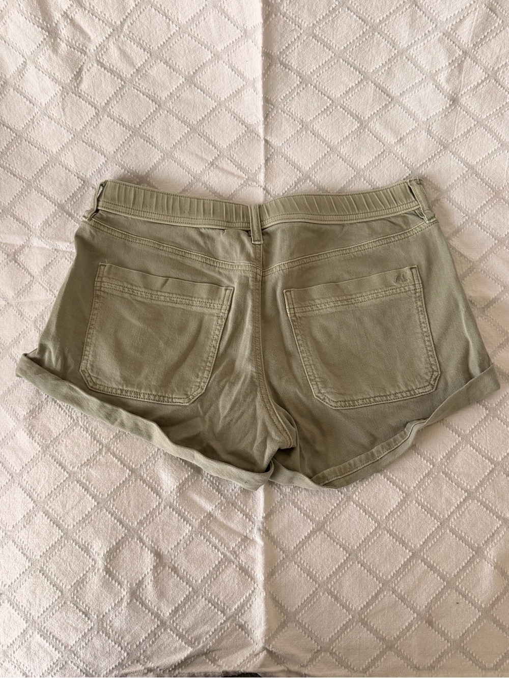 American Eagle Outfitters Olive Green Denim Cutoff Shorts - Picture 3 of 5